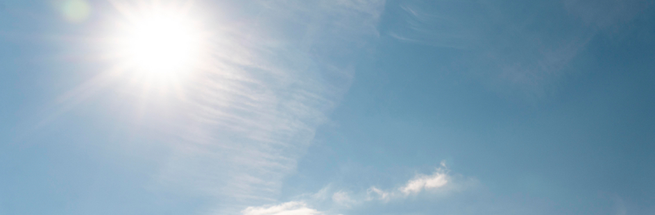 Sun in blue sky