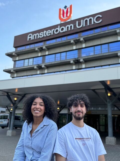 De twee nieuwe Student Diversity Officers, Myriam en Anass, voor de Faculteit der Geneeskunde.